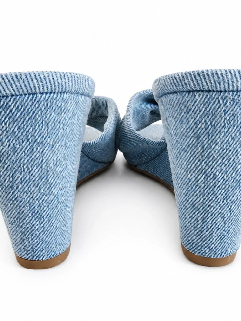 Nine West NIKHIL7 Light Blue Denim Wedge Mules – Size 8M